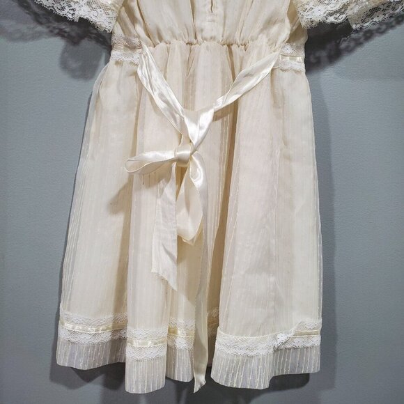 Vintage Sears Girls Dress Layered Lace Flower Girl First Communion Ivory Sz 7 - Picture 9 of 16